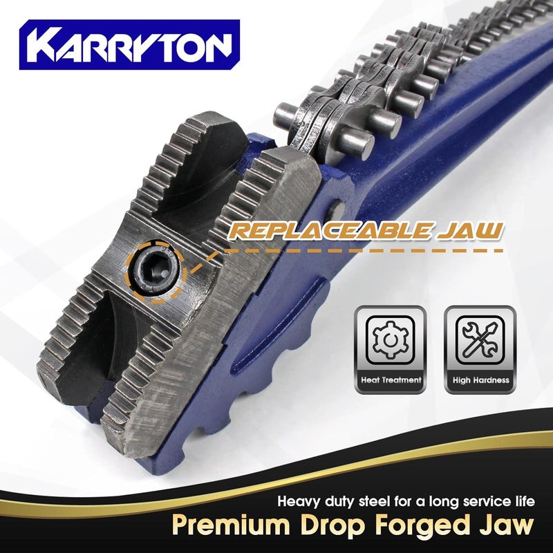 KARRYTON 36" Chain Pipe Wrench 4.3" - 7.5" Pipe Diameters, 30" Chain Length Max Breaking Load 15000Lbs, Heavy Duty Plumbing Tool for Pipe Installation, Oil Fields Operations and Maintenance - Image 4